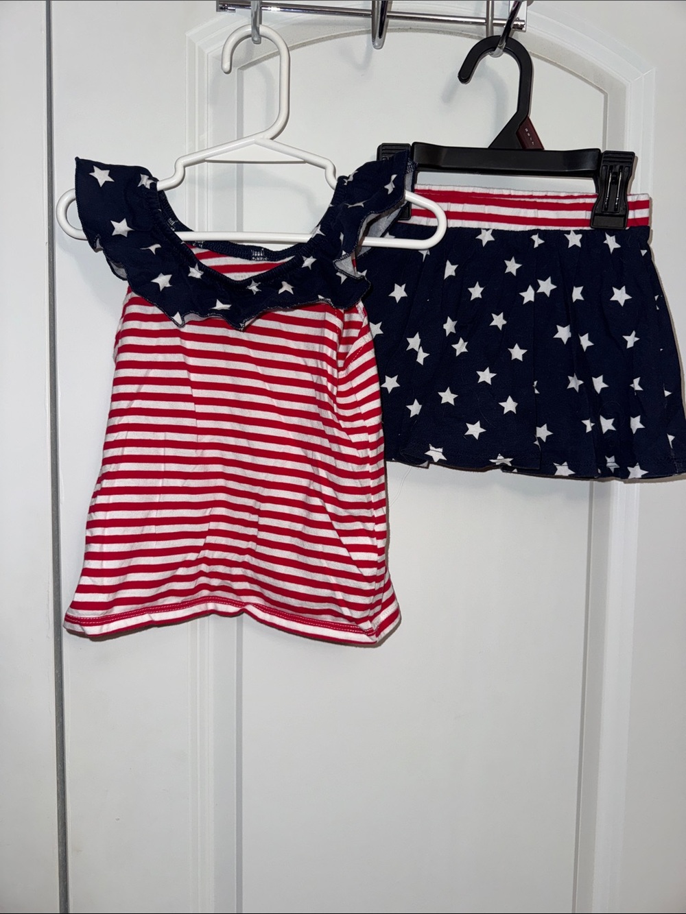 The Children's Place Red & Navy Star Stripe Skirt Set